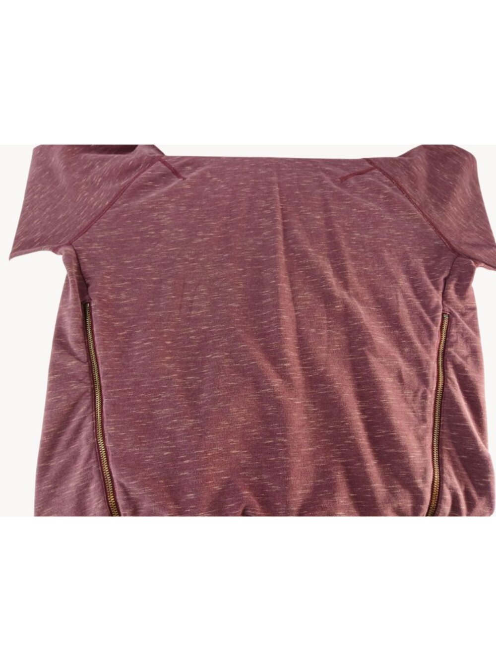 Lululemon Womens Burgundy Hoodie Om Roam Size 8 Heathered Berry Side Zippers - Picture 14 of 16